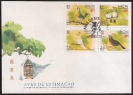 Macau Macao Chine FDC 1995 - Aves De Estimação - Stamp Exhibition "Singapore '95" - Singapore Birds - MNH/Neuf - FDC