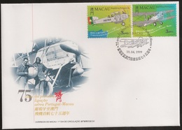 Macau Macao Chine FDC 1999 - Anos Ligação Aérea Portugal Macau - Beires And Brito Pais's Portugal-Macao Flight- MNH/Neuf - FDC