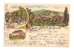 0-5234 KÖLLEDA - BURGWENDEN, Lithographie 1899, Oberförsterei, Kurhauspark, Gesamtansicht Osterbad - Sömmerda