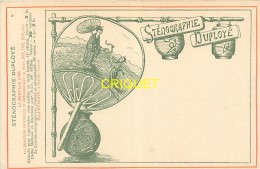 Enseignement, Superbe Carte Pionnière (avant 1904) Pour La Méthode  De Sténographie Duployé, Décor Art-Nouveau, N° 8 - Ecoles