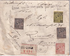 MONACO 1923 LETTRE CHARGE RECOMMANDEE DE MONTEE CARLOAVEC CACHET ARRIVEE ZURICH - Covers & Documents