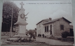 65   POUYASTRUC  PRES  DE  TARBES   PLACE DE LA MAIRIE MONUMENT  ET POSTE - Pouyastruc