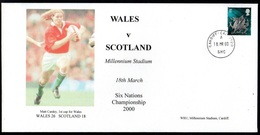 GB GREAT BRITAIN 2000 WALES V SCOTLAND SIX 6 NATIONS RUGBY UNION FOOTBALL MATT CARDEY 1ST DEBUT CAP FOR WELSH SIDE - Rugby