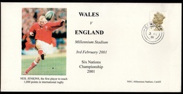 GB GREAT BRITAIN 2001 WALES V ENGLAND RUGBY UNION FOOTBALL NEIL JENKINS 1ST PLAYER TO REACH 1000 POINTS INTERNATIONALS - Rugby