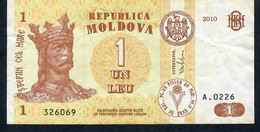 MOLDOVA P8h 1 LEU 2010   # A.0226.       VF NO P.h. - Moldova