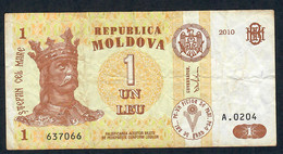 MOLDOVA P8h 1 LEU 2010   # A.0204      VF NO P.h. - Moldova