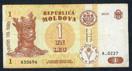 MOLDOVA P8h 1 LEU 2010   # A.0227    VF NO P.h. - Moldavie