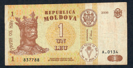 MOLDOVA P8g 1 LEU 2006   # A.0134  VF NO P.h. - Moldavië