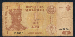 MOLDOVA P8g 1 LEU 2006   # A.0226  VF NO P.h. - Moldavie