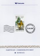 Czech Republic - 2018 - 200 Years Of National Museum In Prague - 1000th Czech Stamp - Commemorative Sheet With Hologram - Cartas & Documentos