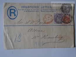 J223.3 UK Registered Letter  1887 LONDON E.C. To Altona Hamburg  Germany - Brieven En Documenten