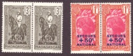 Madagascar - 1942 Colonial's Fund - Overprinted "SECOURS +50 C NATIONAL" # MNH # - Unused Stamps