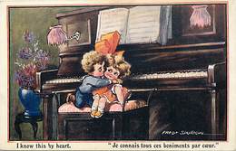 Themes Div-ref Y466- Illustrateurs - Illustrateur Enfants -fred Spurgin - Couple D Enfants Au Piano - Carte Bon Etat  - - Spurgin, Fred