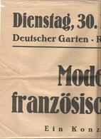 Affiche ,60 X 43 Cm, Deutscher Garten . Reinhäuser Landstr., 1948 , Moderne Französische Musik - Posters