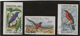 MALI - SERIE OISEAUX -POSTE AERIENNE N° 2 A 4 OBLITERE NON DENTELE -TB-  ANNEE 1960 - Mali (1959-...)