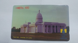 Sri Lanka-town Hall-colombo-(15srla013465)-(rs400)-used Card+1card Prepiad Card Free - Sri Lanka (Ceylon)