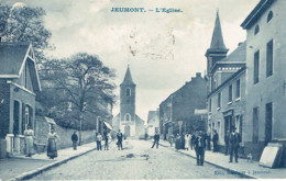 59 Jeumont L'église  Rue Hector Despret Animation 1910 - Jeumont