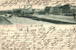 NEUSS Am Rhein, Panorama (1898) AK - Neuss