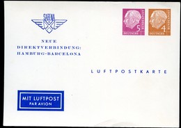 Bund PP12 C2/001 NEUE DIREKTVERBINDUNG HAMBURG-BARCELONA 1954  NGK 25,00€ - Private Postcards - Mint