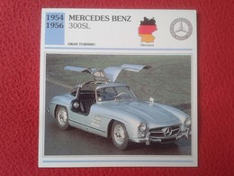 FICHA TÉCNICA DATA TECNICAL SHEET FICHE TECHNIQUE AUTO COCHE CAR VOITURE 1954 1956 MERCEDES BENZ 300SL 300 SL GERMANY - Autos