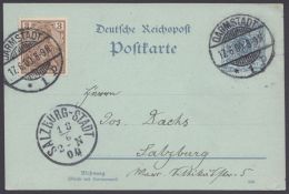 P 40 Bb I, Mit Zusatzfr. Reichspost Nach Salzburg - Cartes Postales