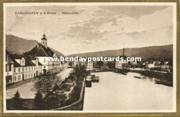 CARLSHAFEN A.d. Weser, Hafenplatz (1920s) AK - Bad Karlshafen