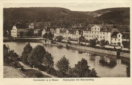 CARLSHAFEN A.d. Weser, Hafenplatz Mit Hennerstieg (1920s) AK - Bad Karlshafen