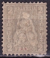 Switzerland / Schweiz / Suisse : 1862 Sitzende Helvetia WZ 1 2 C Grau Ohne Gummi Michel 20 (*) - Neufs
