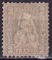 Switzerland / Schweiz / Suisse : 1862 Sitzende Helvetia WZ 1 2 C Grau Ohne Gummi Michel 20 (*) - Nuovi