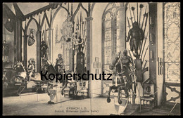ALTE POSTKARTE ERBACH SCHLOSS RITTERSAAL RECHTE SEITE RITTER Mittelalter Castle Chevalier Knight Ansichtskarte Postcard - Erbach