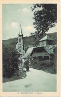 68 -LAPOUTROIE : L'Eglise - CPSM Dentelée Sépia Bleutée - Haut Rhin - Lapoutroie