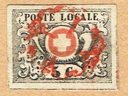 1850 TIMBRE OBLITERE REPARE C/.S.B.K. Nr:10. Y&TELLIER Nr:6. MICHEL Nr:2a. - 1843-1852 Federale & Kantonnale Postzegels