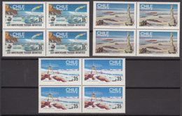 Chile 1985 Antarctic Treaty 3v Bl Of 4 ** Mnh  (40972A) - Trattato Antartico