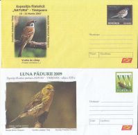6975FM- TREE SPARROW, EUROPEAN SERIN, BIRDS, COVER STATIONERY, 2X, 2007, ROMANIA - Sparrows