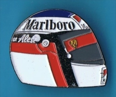 PIN'S  //  ** CASQUE ** JEAN ALESI ** 91 ** FERRARI ** MARLBORO ** - Autorennen - F1