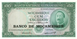 BILLET  MOZAMBIQUE  100 ESCUDOS - Mozambique
