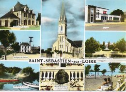 Saint-Sébastien-sur-Loire Belle Multi-vues Animée Le Château De La Jaunaie La Poste La Plage Le Square De Verdun - Saint-Sébastien-sur-Loire