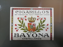 Rótulo De Tabaco Muito Antigo CIGARILLOS BAYONA  Original - Etiquettes