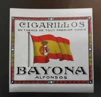 Rótulo De Tabaco Muito Antigo CIGARILLOS BAYONA ALFONSOS Original - Labels