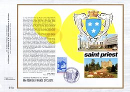 (Tirage 5000 Ex) "  TOUR DE FRANCE / LES ETAPES /  SAINT PRIEST " Sur Feuillet CEF Spécial. Parfait état - Cycling