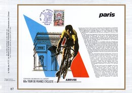 (Tirage 5000 Ex) "  TOUR DE FRANCE / LES ETAPES /  PARIS " Sur Feuillet CEF Spécial. Parfait état - Radsport