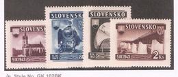 Slovakia 1943,New Railroad Line,Scott # 89-92,VF Mint Hinhed*OG (MB-11) - Unused Stamps