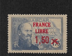 Madagascar 1942 France Libre Surcharged,Scott # 236,VF MLH*OG (MB-5) - Ongebruikt