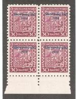 Slovakia 1939,Republic Issue 30h Overprinted Block,Scott # 6,VF MNH**OG - Ongebruikt