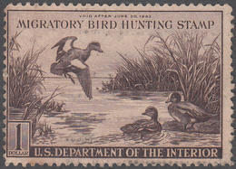 UNITED STATES    SCOTT NO. RW9   USED    YEAR  1942 - Duck Stamps