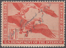 UNITED STATES    SCOTT NO. RW11   USED    YEAR  1944 - Duck Stamps