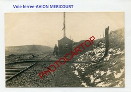 Ligne De Chemin De Fer-AVION/MERICOURT-CARTE PHOTO Allemande-Guerre 14-18-1WK-France-62-Militaria- - Avion