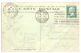4578 VERSAILLES Seine Et Oise 15 C Pasteur Vert Yv 171 Carte Postale Ob 19 2 1925 Arrivée Fauville En Caux Seine Inf - Cartas & Documentos
