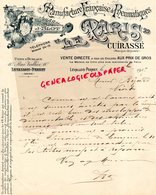 92- LEVALLOIS PERRET- RARE LETTRE MANUSCRITE J. BIOT-LE PARIS-MANUFACTURE FRANCAISE PNEUMATIQUES-CUIRASSE-CYCLISME-1917 - Automobile