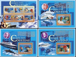 Guinea 2007, J. Custeau, Ships, Dolphins, 6val In BF +3BF - Diving